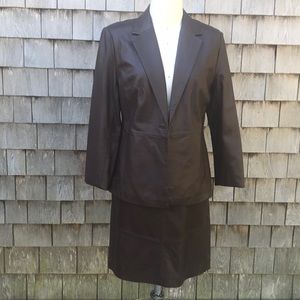 Luciano Dante Brown Italian Leather Suit Sz 10